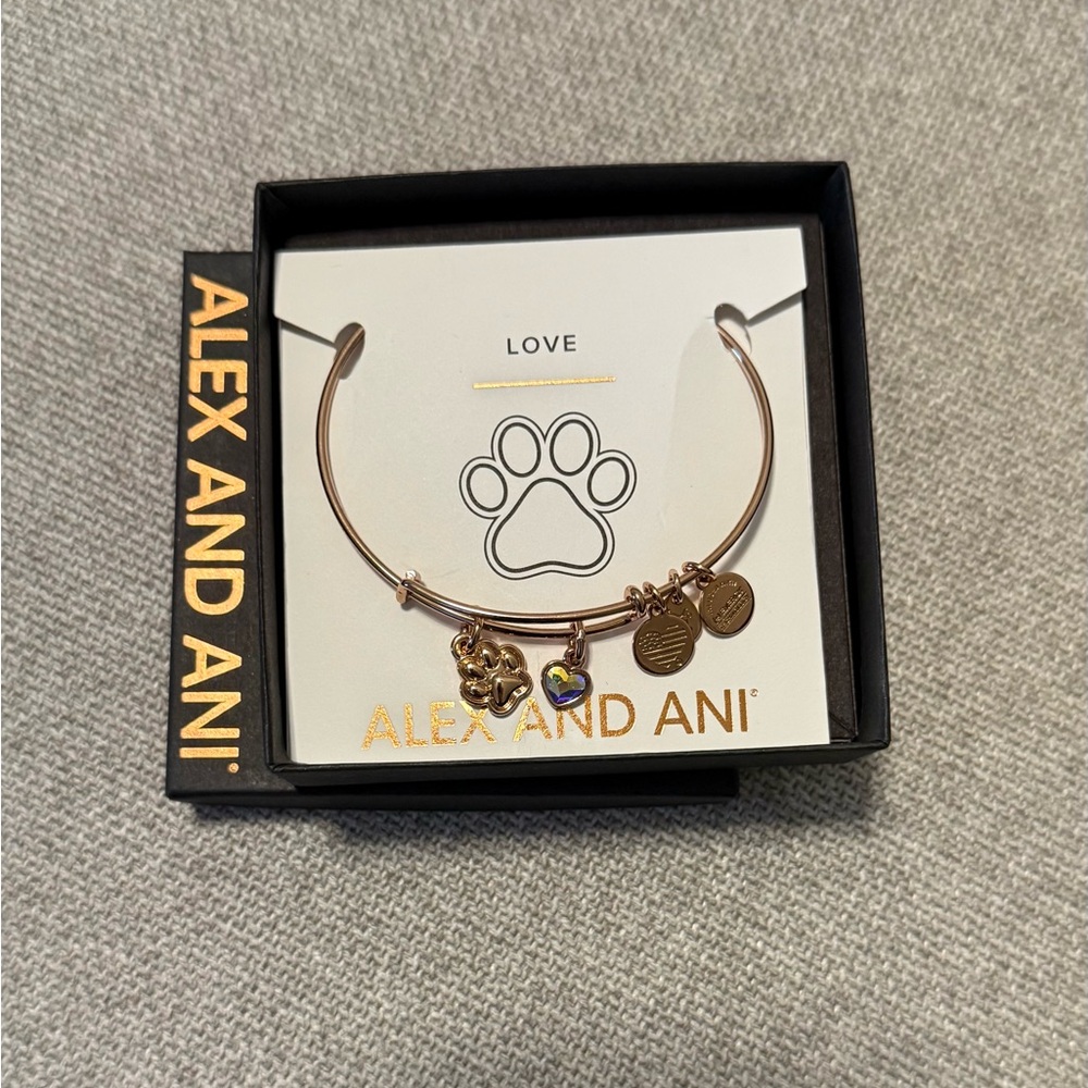 Alex and Ani Gold Bangle with Charms